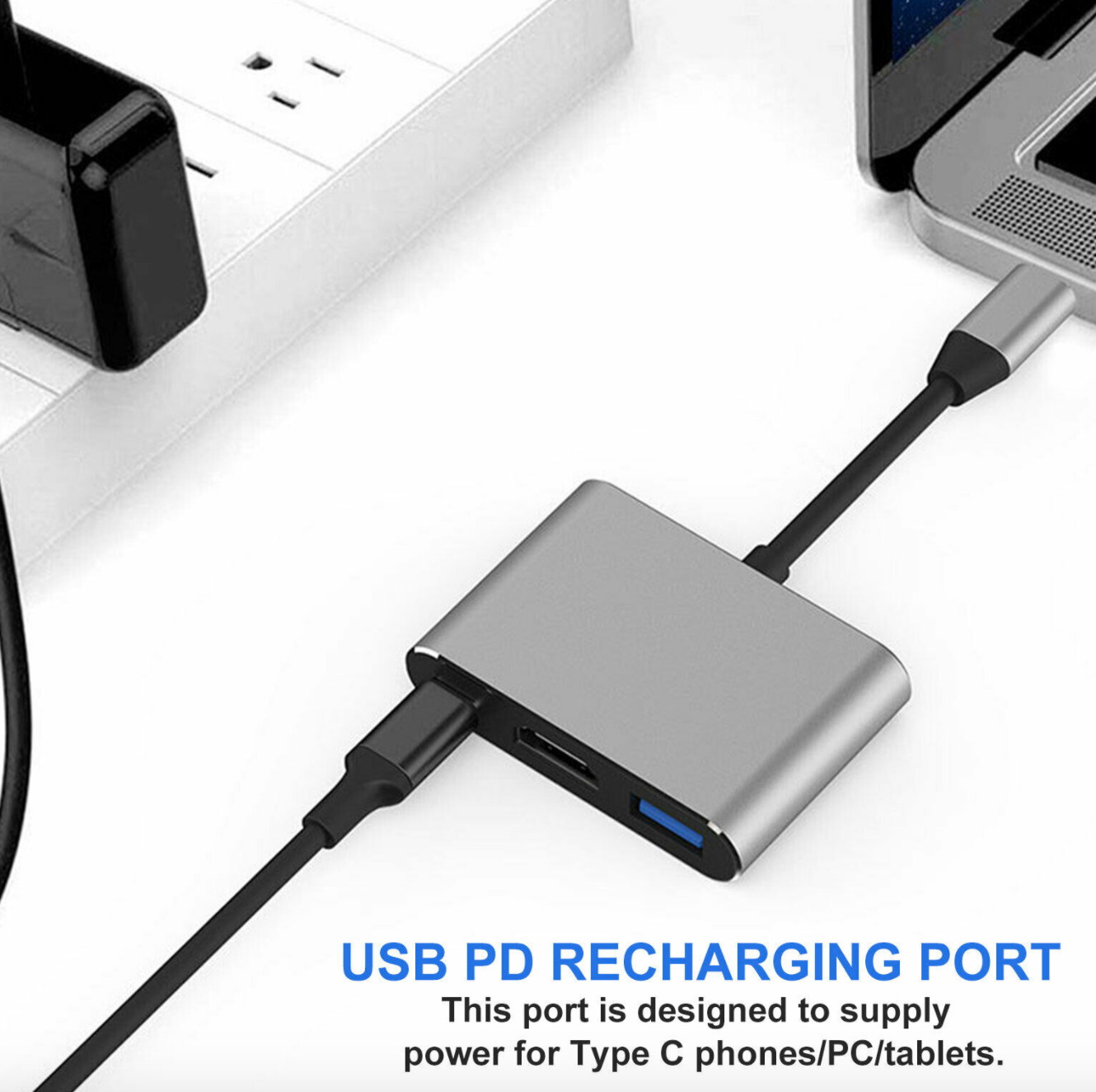 3 in 1 Type C to HDMI USB3.0 HDTV TV Cable Adapter Converter for Nintendo Switch