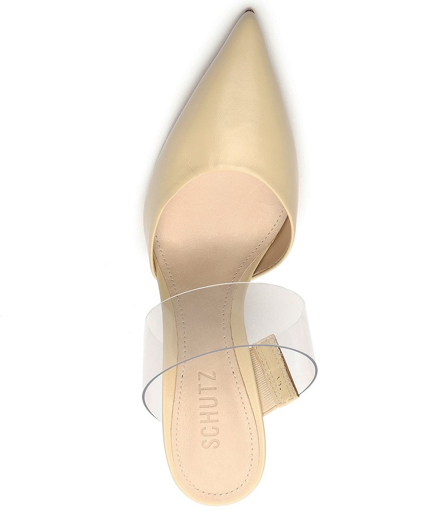 Schutz Sionne Clear Vinyl Pointed Toe Mules