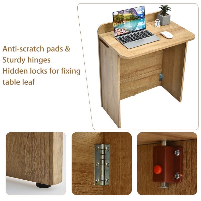 Costway Folding Computer Desk Space Saving Laptop Table Workstation w/ Handle