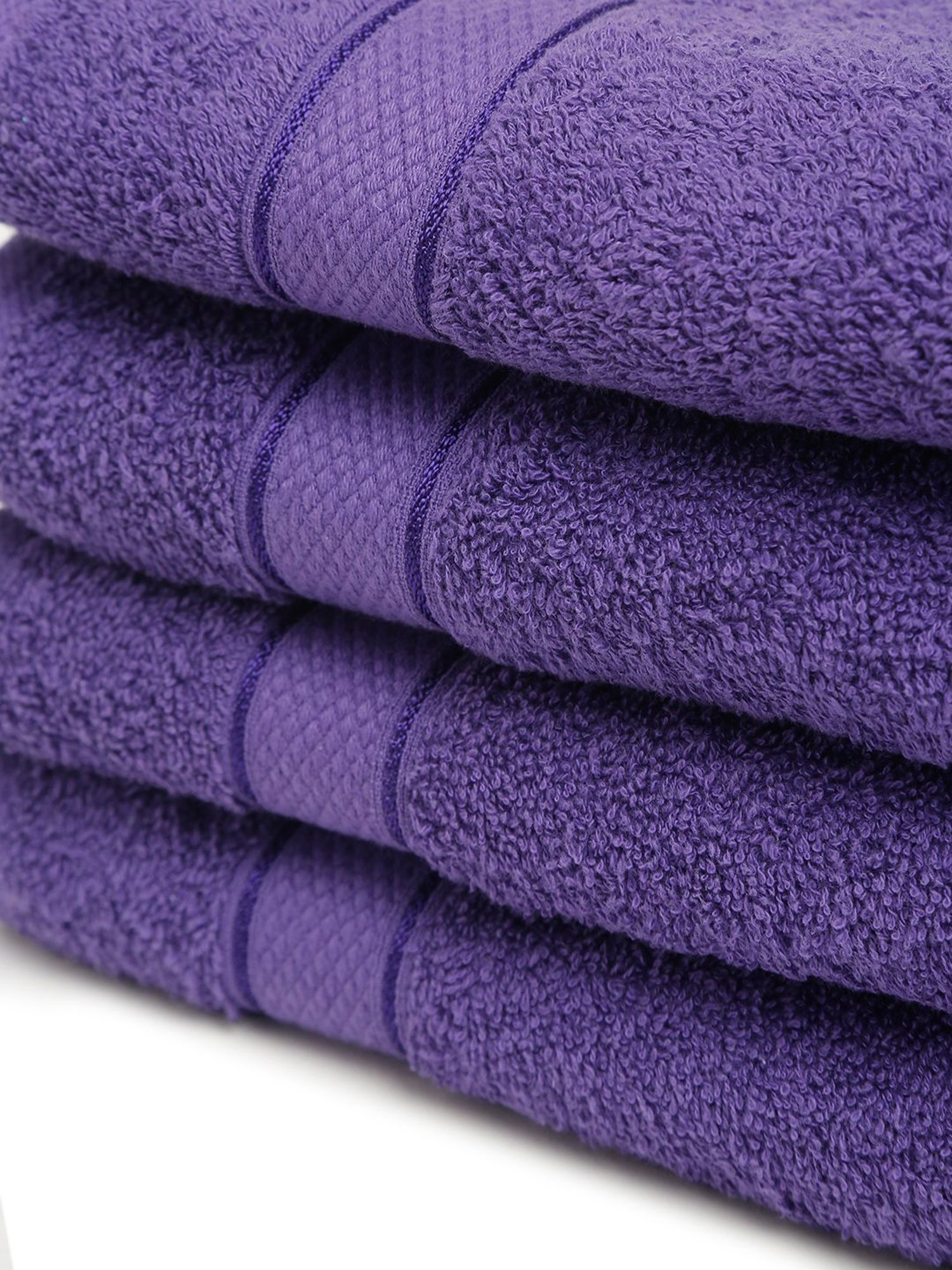 Creeva Violet 525 GSM Cotton Hand Towel Set of 4