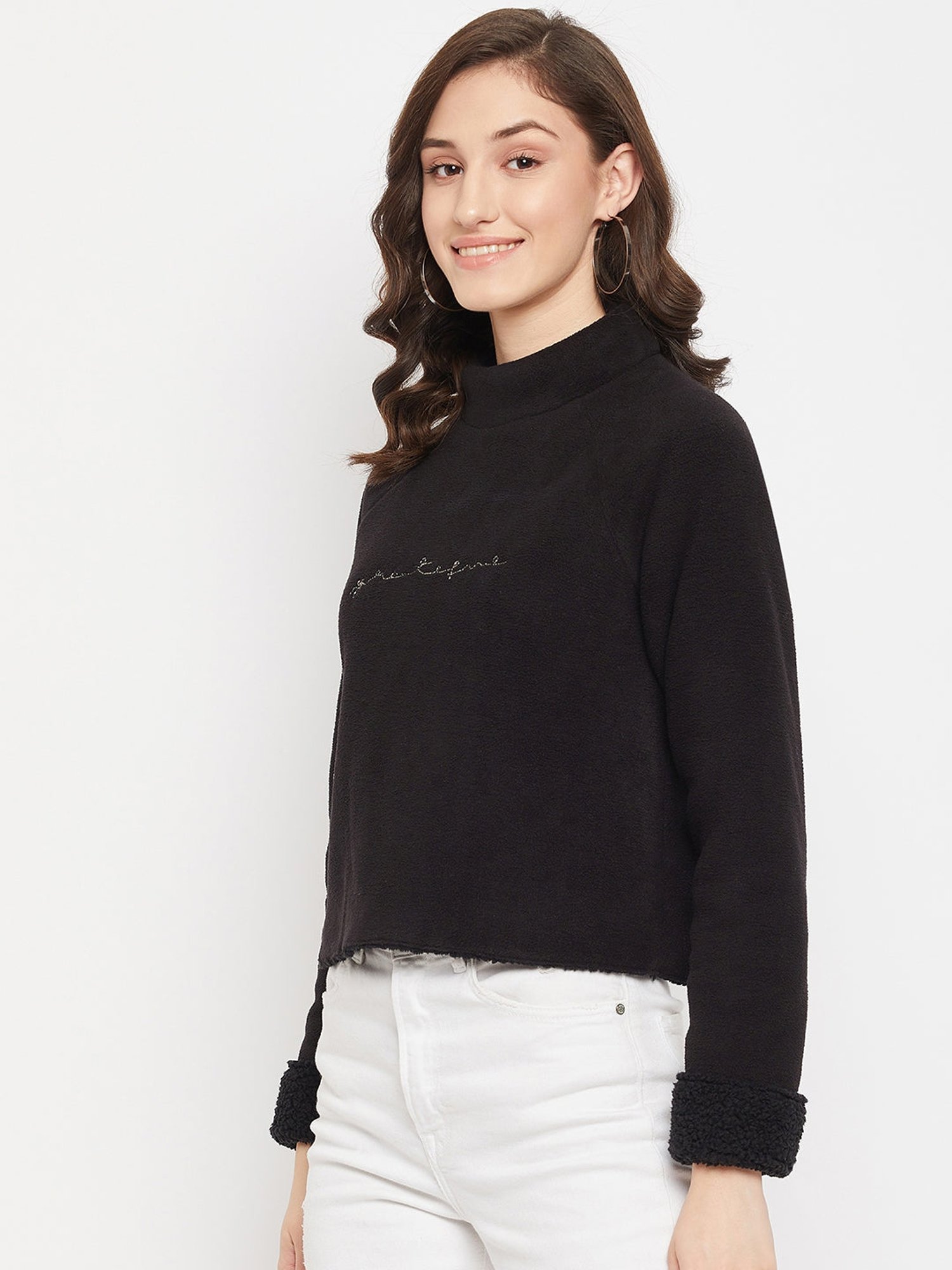 MADAME Black Printed Top