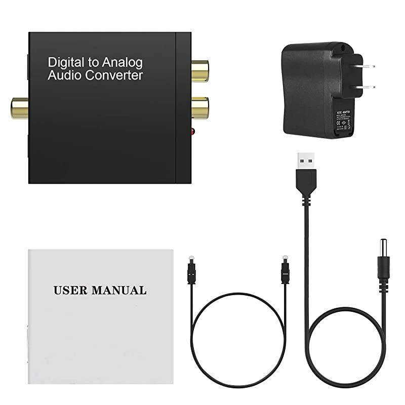 Digital to Analog Audio Converter DAC Digital SPDIF Coaxial Optical Convert to LR RCA Toslink Optical to 35mm Jack Audio Adapter for PS4 HD DVD Home Cinema Systems