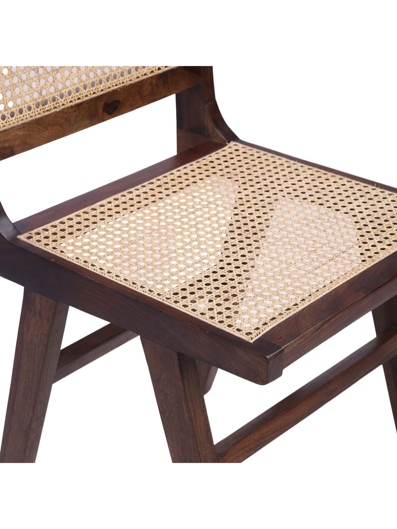 ExclusiveLane Finesse Cream Sheesham Wood Handcrafted Dining Chairs - Set of 2 Walnut Finish