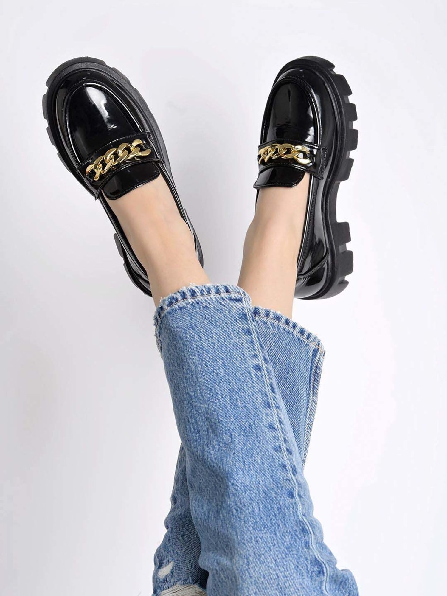 Shoetopia Kids Black Casual Loafers