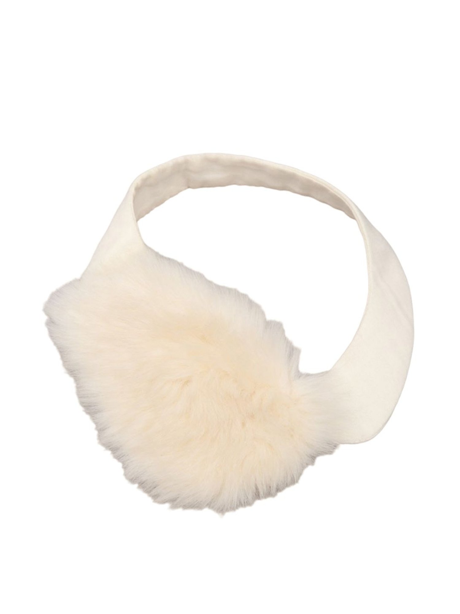 Odette Cream Fabric Fur Collar
