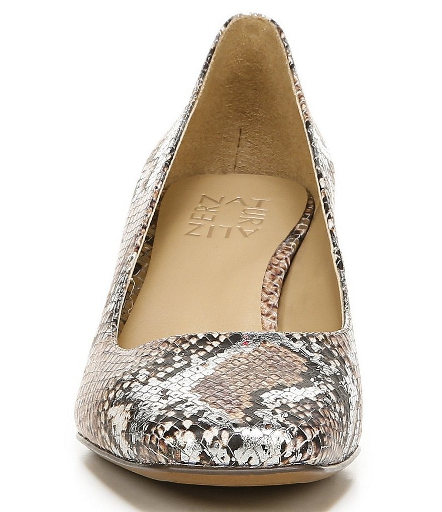 Naturalizer Karina Snake Print Leather Block Heel Pumps