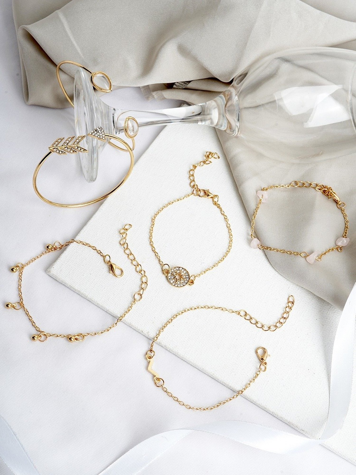 Joker & Witch Golden Arrow Head Flexible fit Bracelet - Set of 6