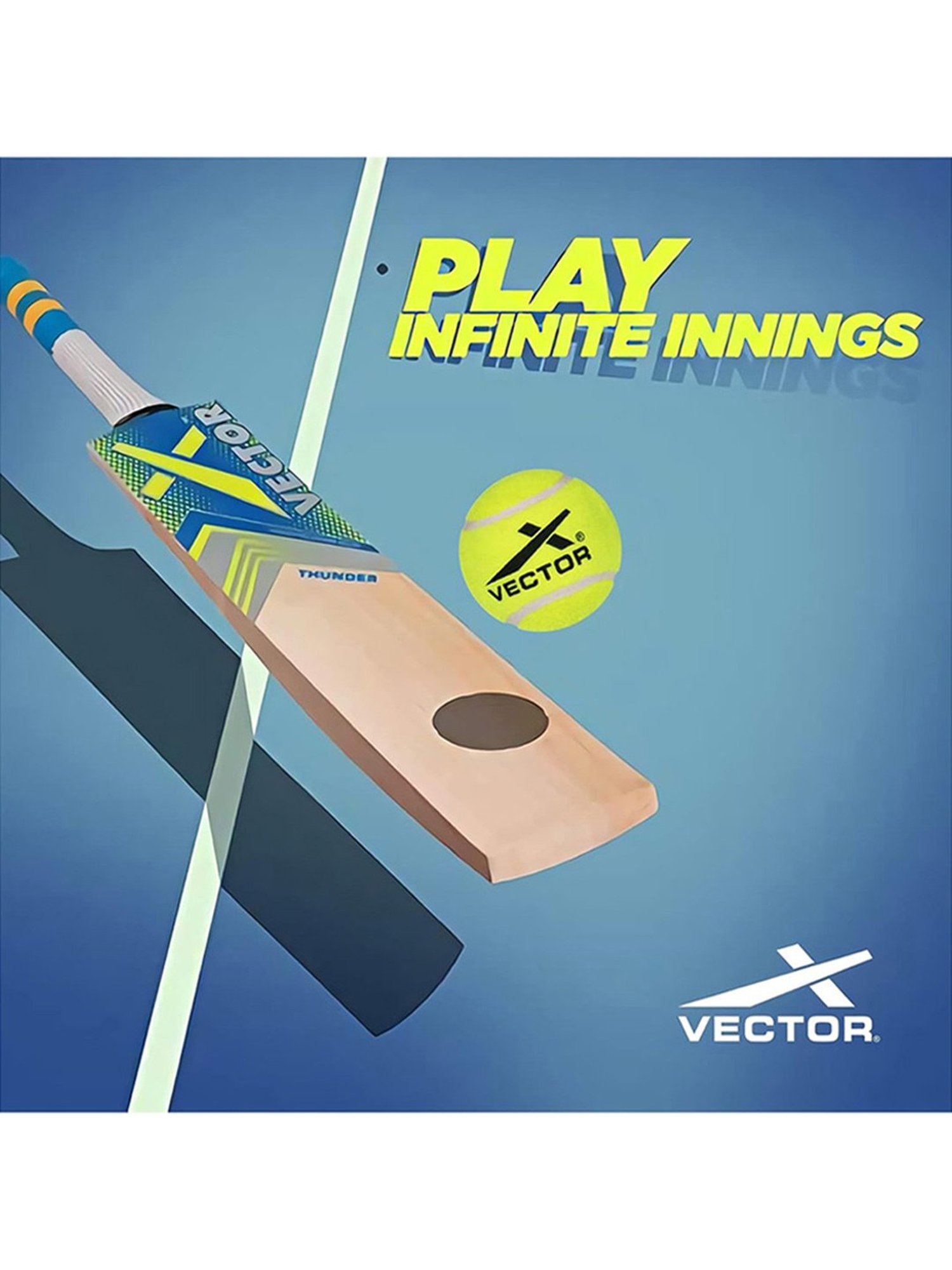 Vector X Pack of 3 Cricket Tennis Balls (Lime) Size - 1.57 Inc