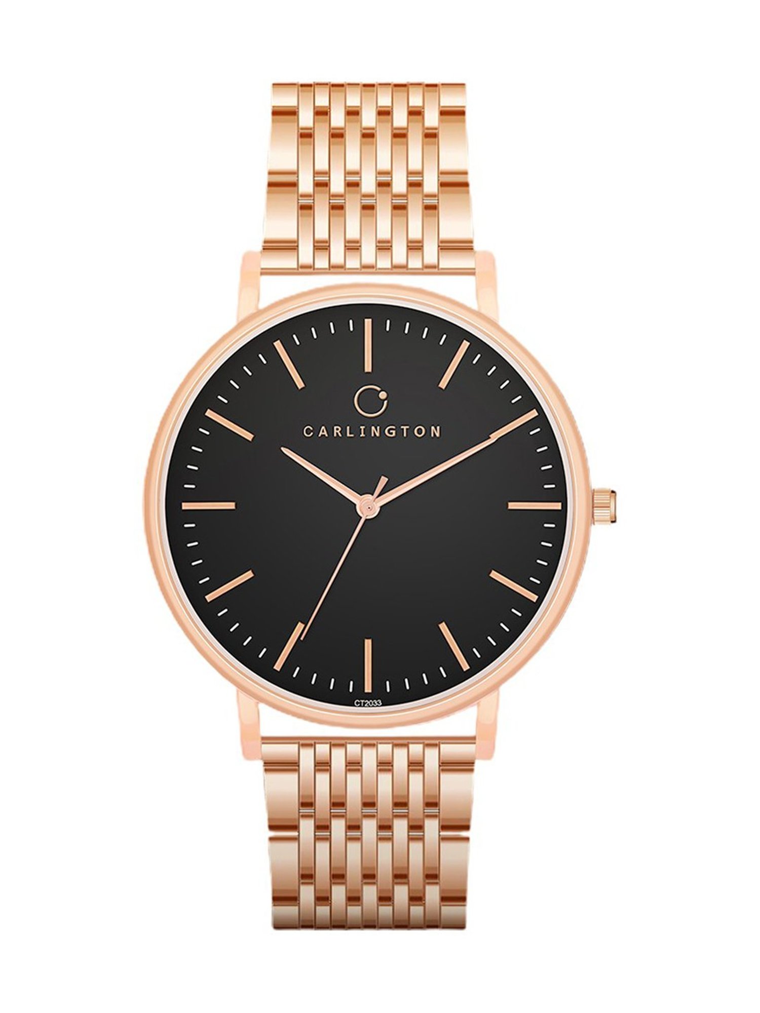 Carlington Iconic 2033 RoseBlack Analog Watch for Women
