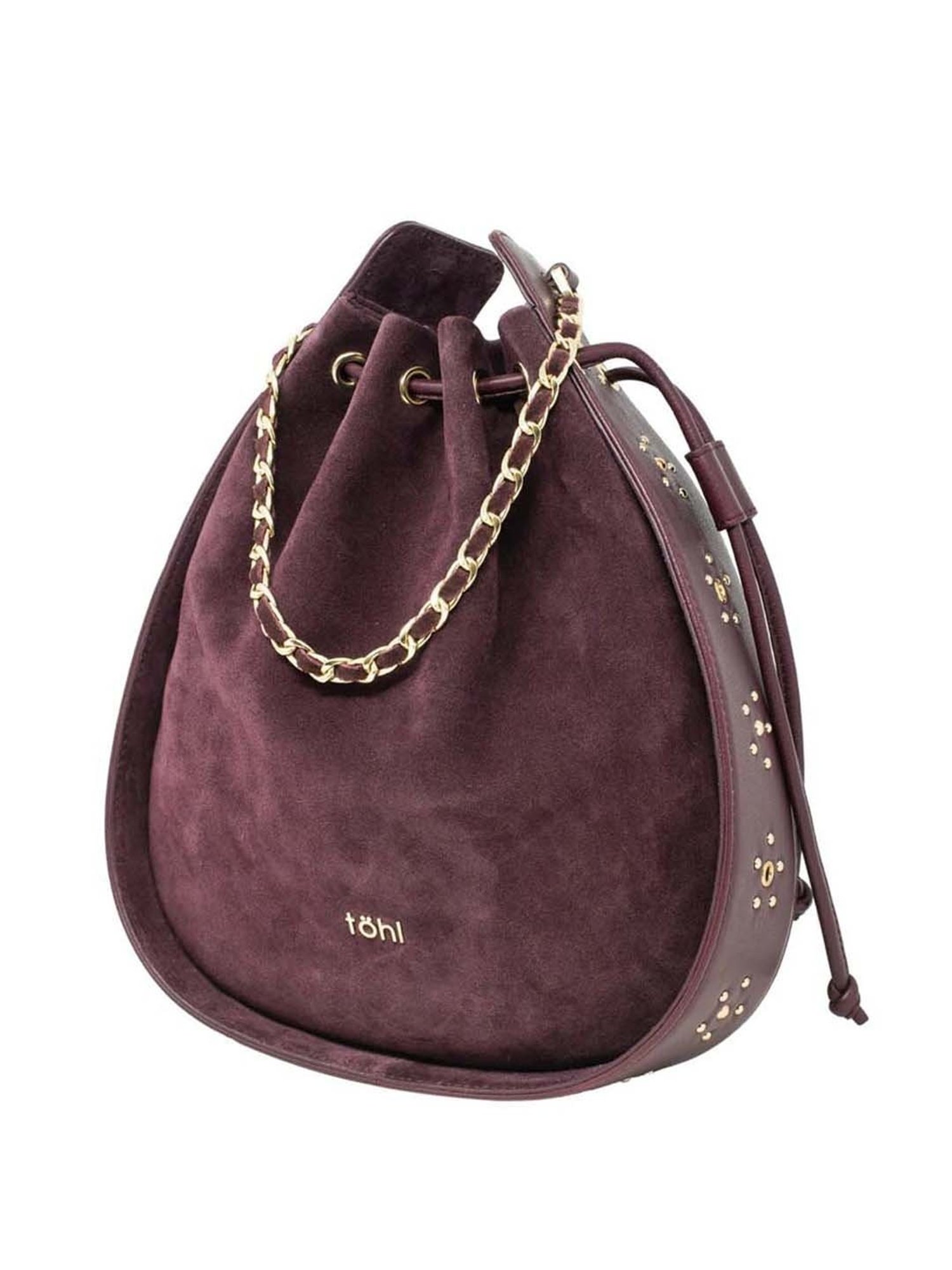 Tohl Maroon Solid Medium Sling Handbag
