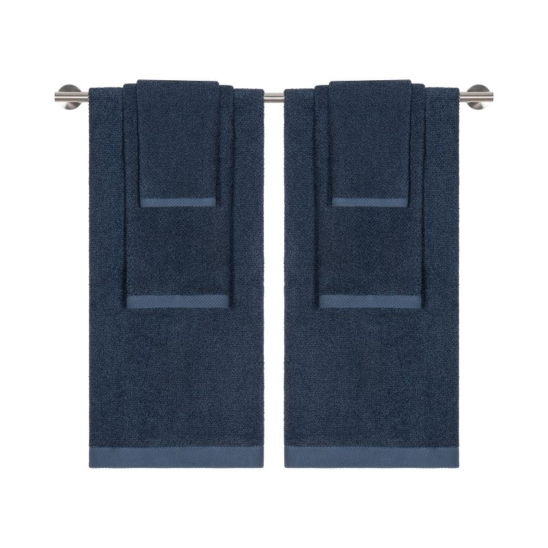 6pc Adele Bath Towel Set Dark Blue - CARO HOME