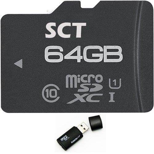 64GB SCT MicroSD XC MicroSDXC Class 10 Memory Card 64G (64 Gigabyte) for Samsung Galaxy K Zoom S5 Active Z Tab S 8.4 10.5 S5 LTE-A Sport Ace 4 Young 2 with MicroSD USB Memory Card Reader
