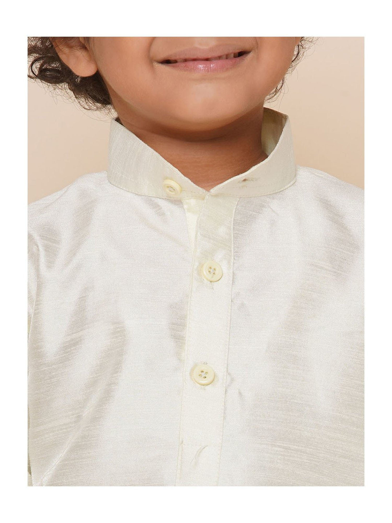 AJ Dezines Kids Light Yellow Solid Full Sleeves Kurta with Pyjamas
