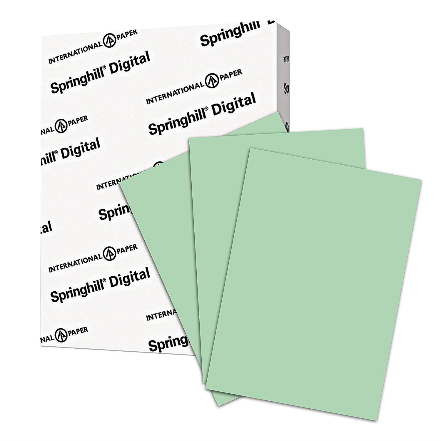Springhill Colored Paper, Cardstock Paper, Green Paper, 67lb, 147gsm, 8.5 x 11, 8 Reams / 2,000 Sheets - Vellum Card Stock, Thick Paper (046000C)