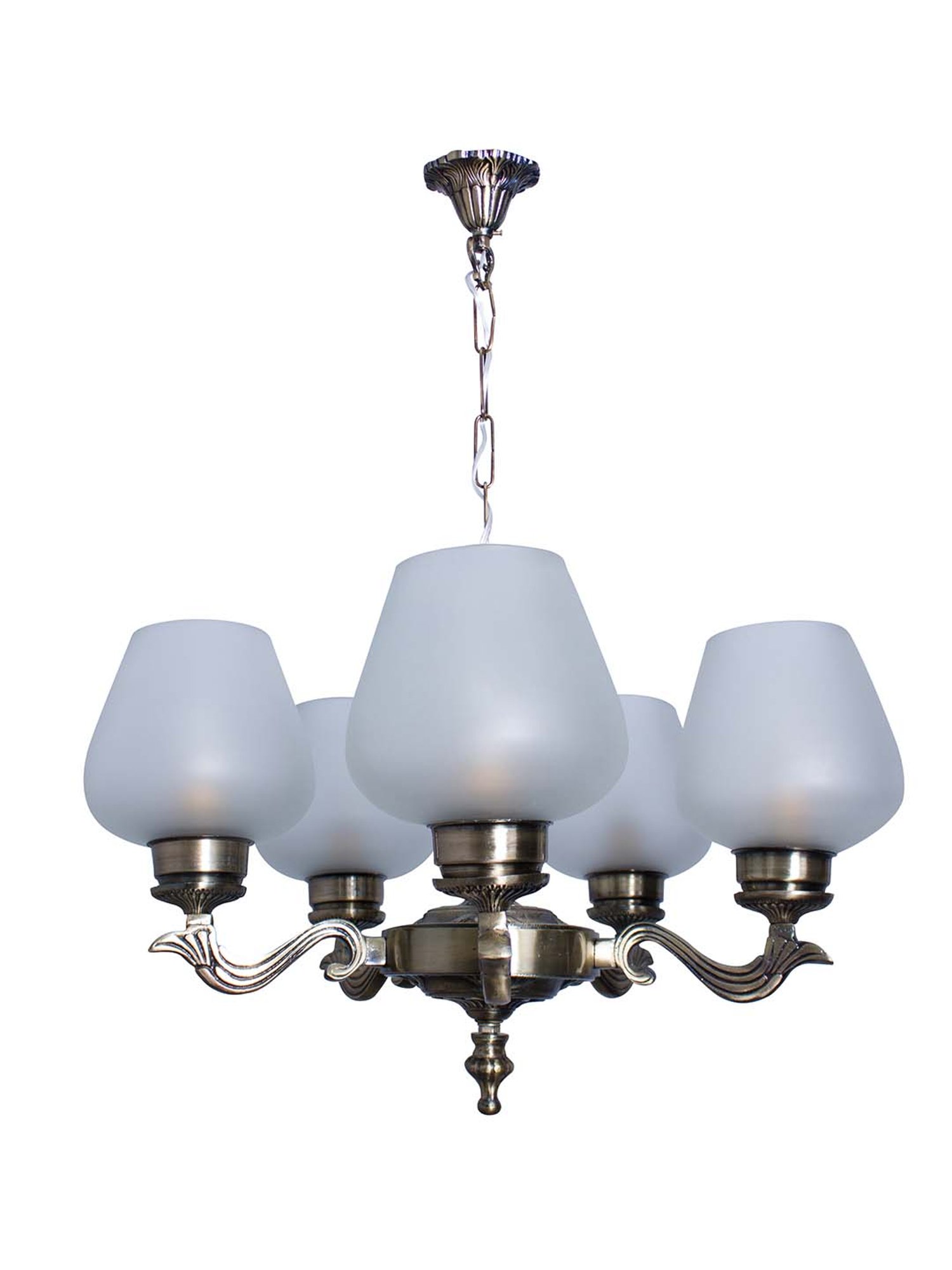 Fos Lighting Antique Brass Finish Allure 5 Light Chandelier - Set of 1