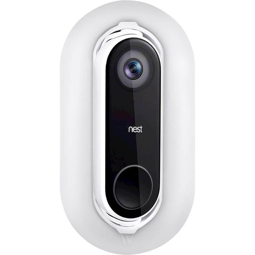 Wall Plate and Adjustable Angle Wall Mount Bundle for Nest Hello Video Doorbell - White