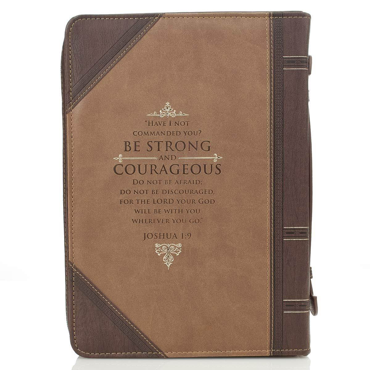 Antique Book "Be Strong & Courageous" Bible / Book Cover - Joshua 1:9 (Medium)