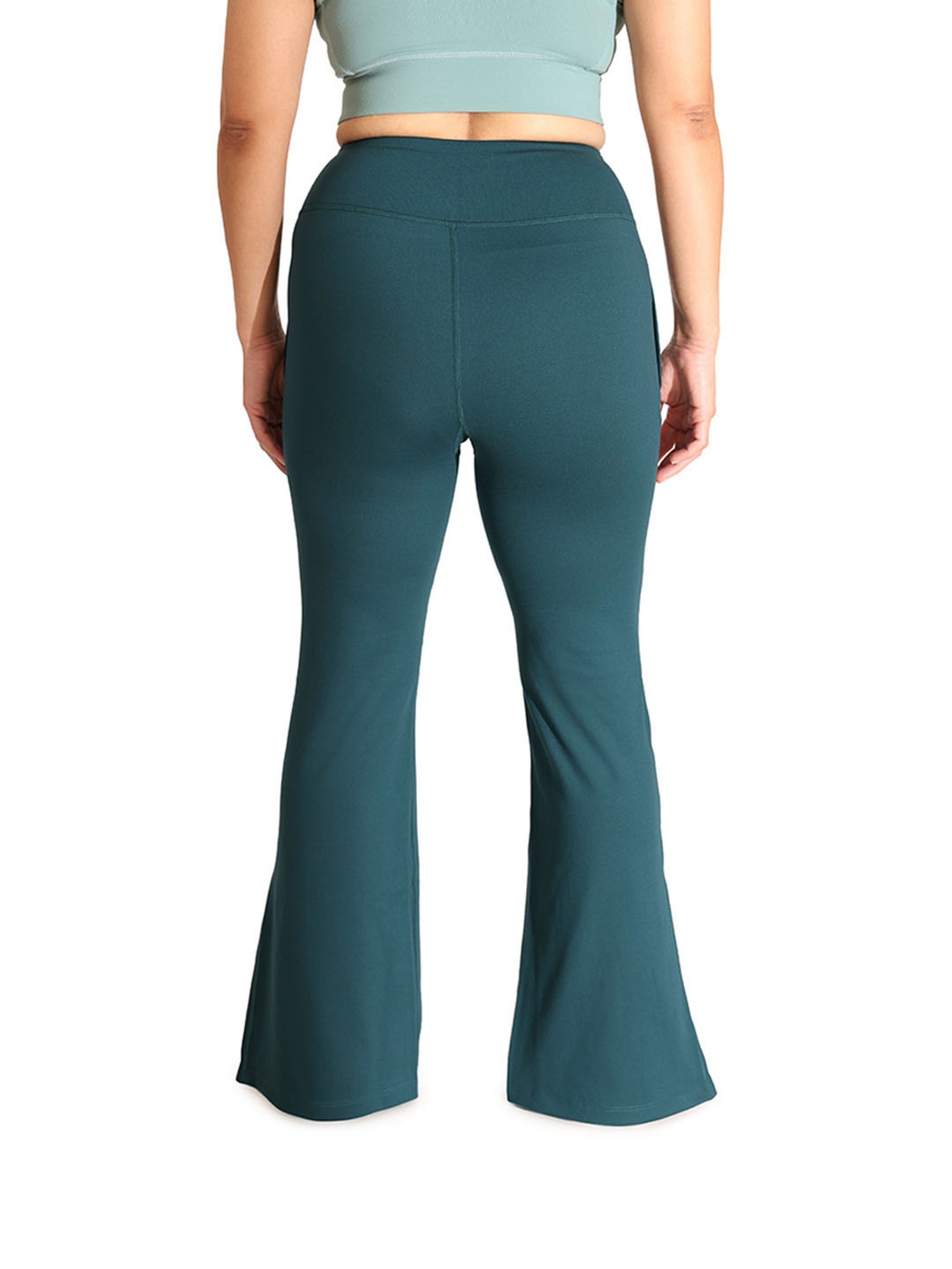 BlissClub Women Pine On-The-Go Slit Flare Pants Brushed For Extra Softness