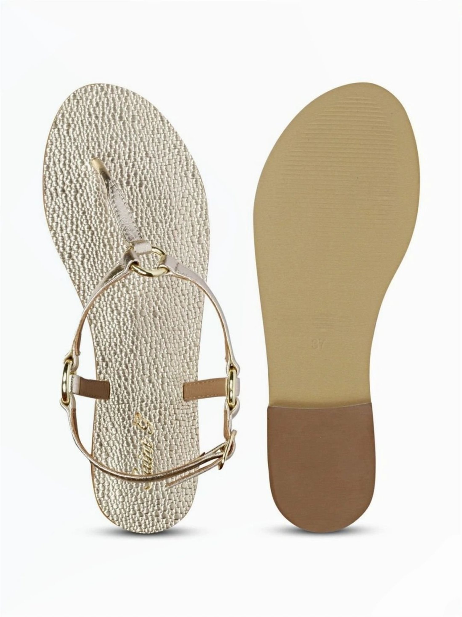 Saint G Women's Platin Beige Ankle Strap Sandals