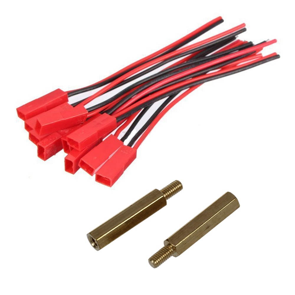 70 Pcs Accessories: 50Pcs M3 Male x M3 Female Screw PCB Stand-Off Spacer Hex & 10Pairs 2 Pin JST Plug Socket Connector