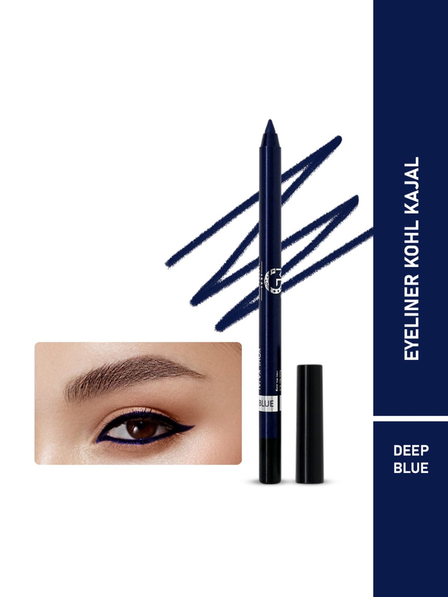 Matt Look Single Stroke Super Glide Eyeliner Kohl Kajal Deep Blue - 1.3 gm