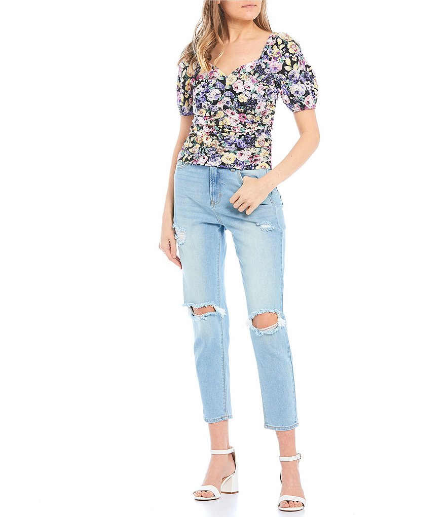 June & Hudson Short Tie Sleeve Knit Tee