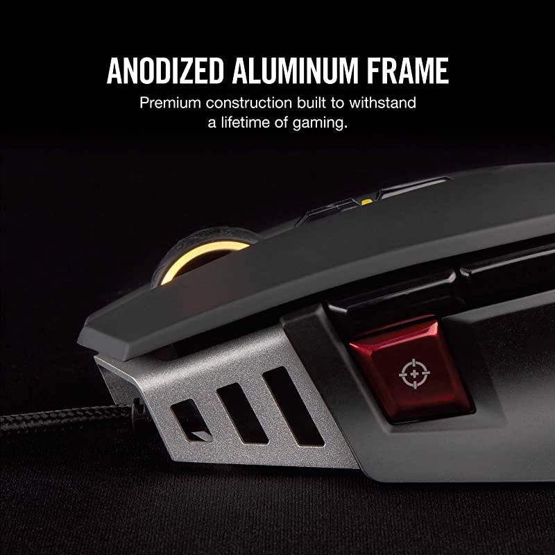 M65 ELITE RGB FPS Gaming Mouse 18000 DPI Optical Sensor Adjustable DPI Sniper Button Tunable Weights Black