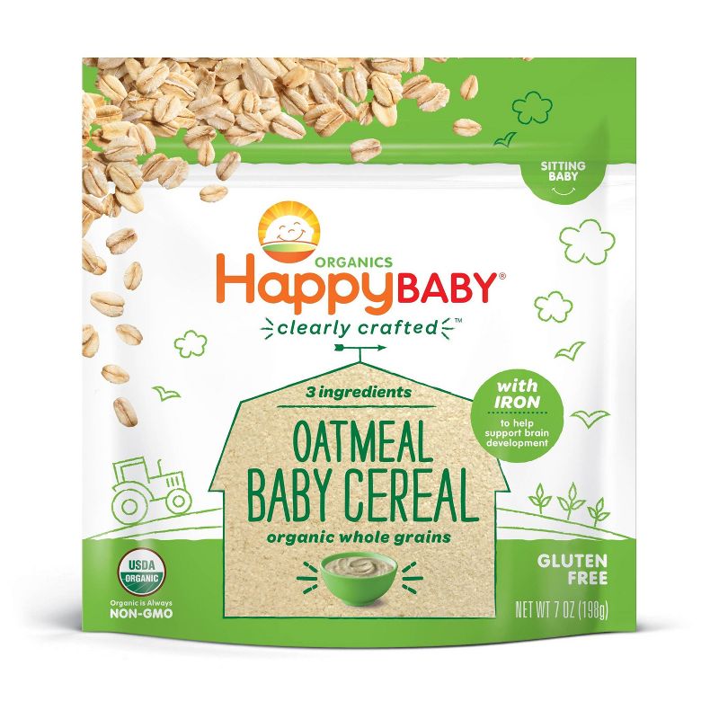 HappyBaby Clearly Crafted Oatmeal Baby Cereal - 7oz