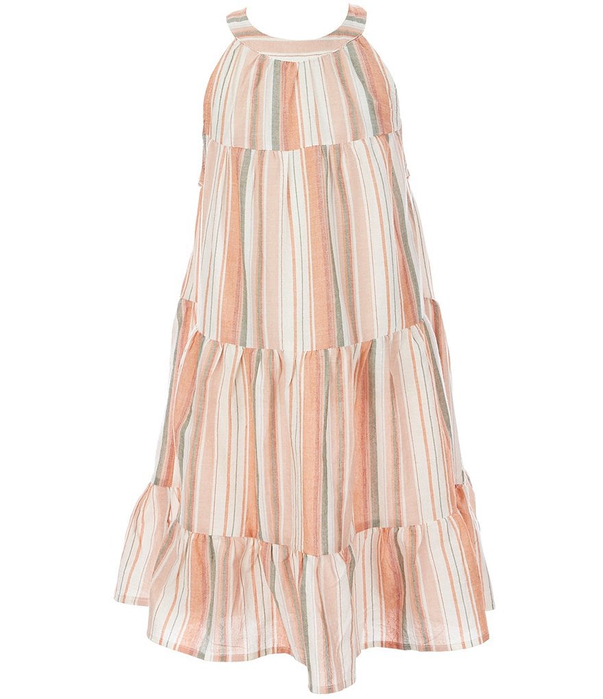 Angie Big Girls 7-14 Stripe Ruffle-Hem Maxi Dress