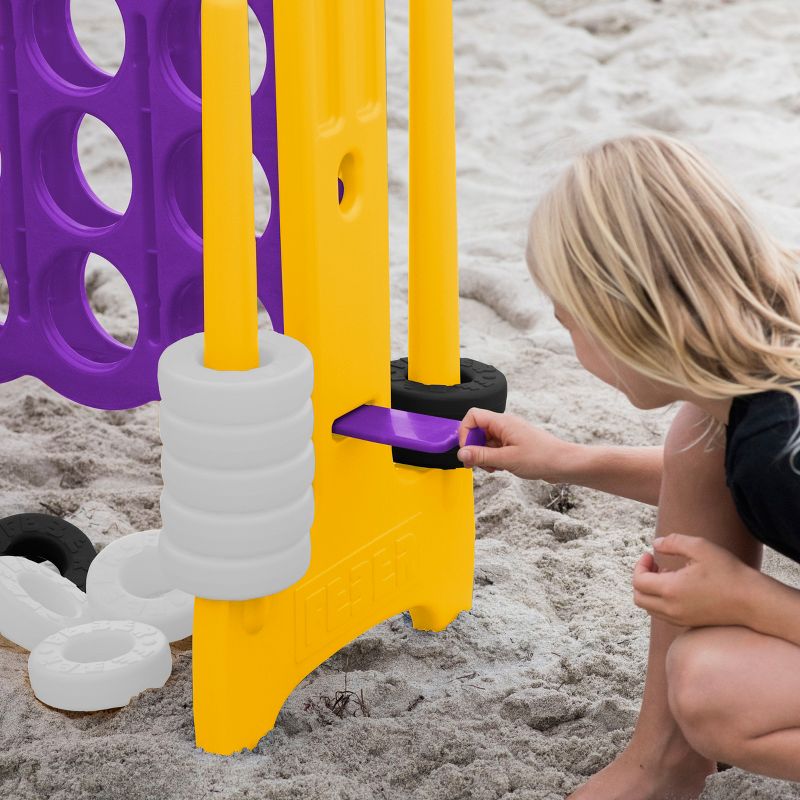ECR4Kids Jumbo 4-to-Score Giant Game with Carry Bag, Lawn Game, Connect-All-4 - Purple and Gold