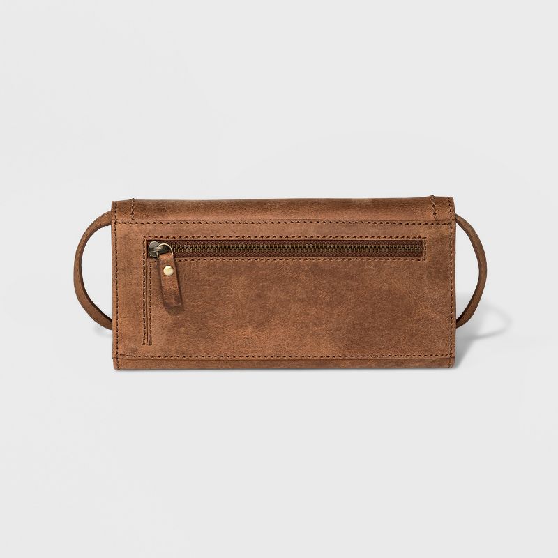 Bolo Randall Snap Closure Wristlet Crossbody Bag - Brown