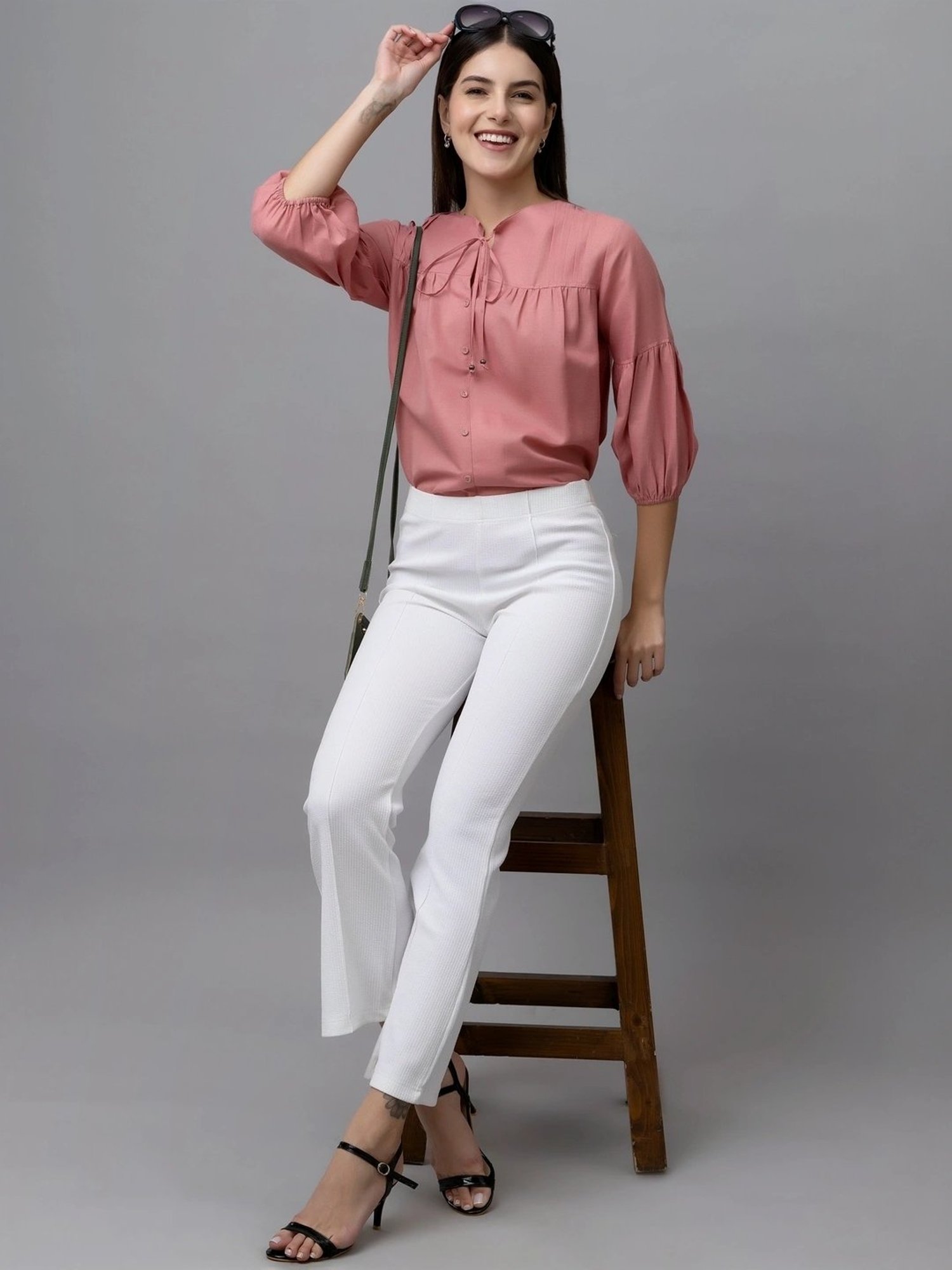 PURYS Pink Regular Fit Top