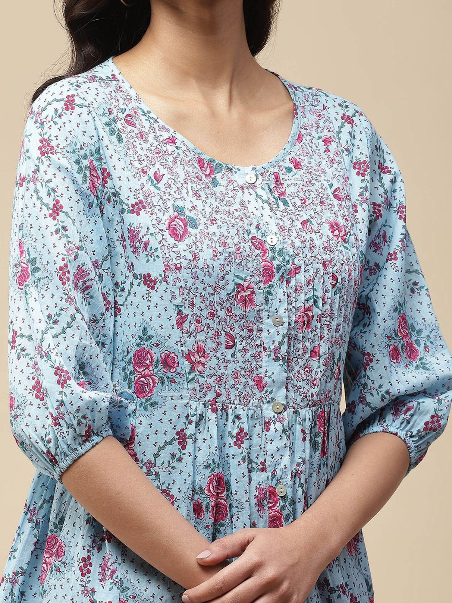 aarke Ritu Kumar Blue Printed Top