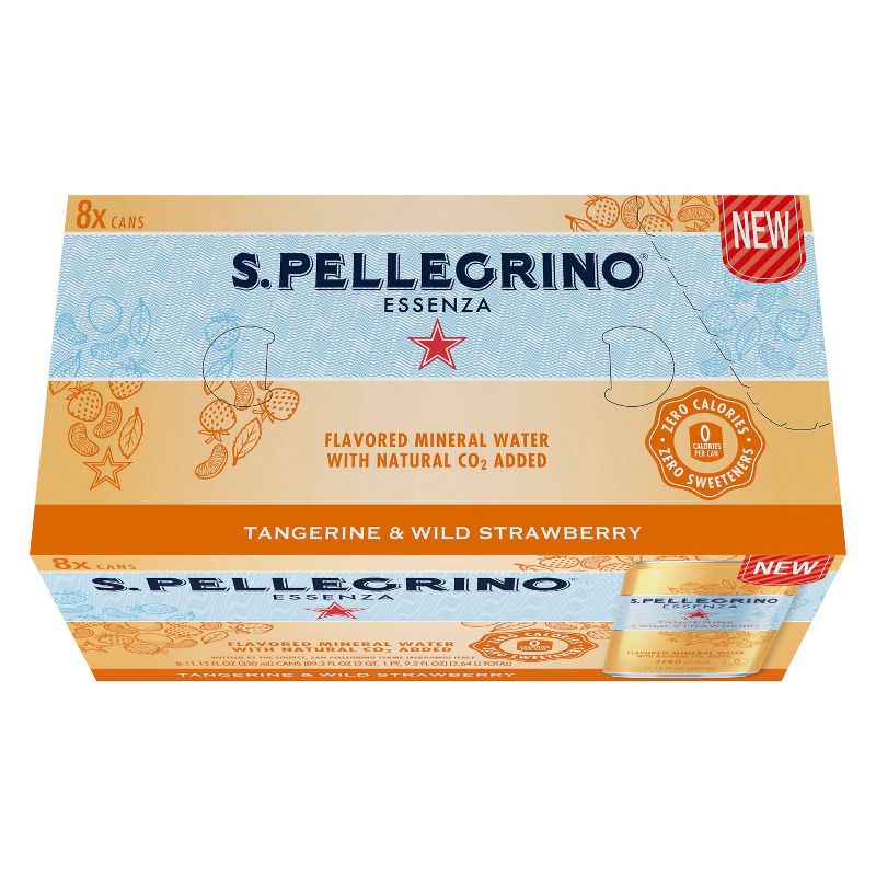 San Pellegrino Essenza Tangerine Strawberry Water - 8pk/11.15 fl oz Cans