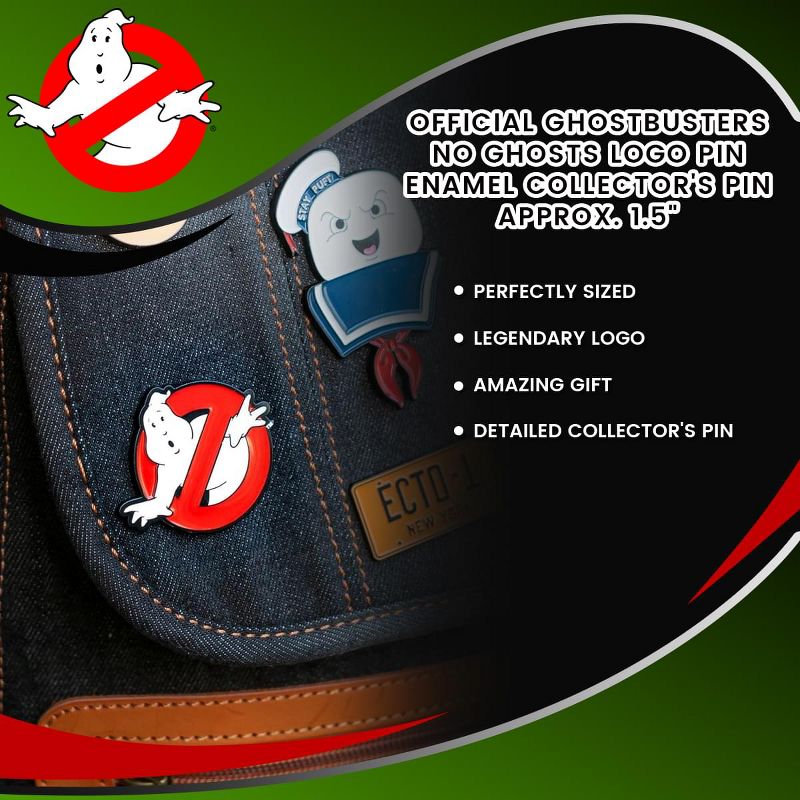 Just Funky OFFICIAL Ghostbusters No Ghosts Logo Pin | Enamel Collector's Pin | Approx. 1.5"