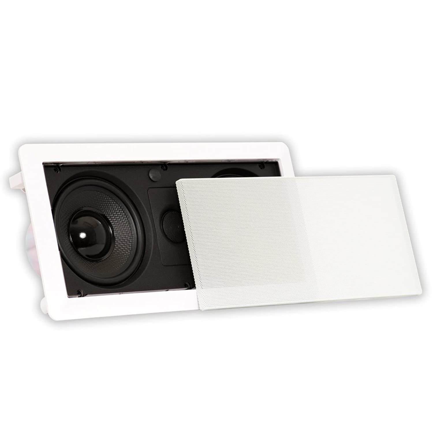 Theater Solutions LCR525 in Wall Speaker Compact Home Theater Center Channel, White