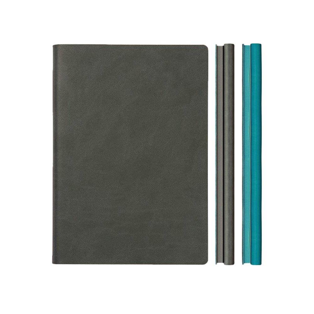 ORIGINAL And Unique Daycraft Signature Duo NOTEBOOK SKETCHBOOK &ndash; A5, Half Dotted Pages, Half Lined Pages, Grey/Blue - 8.3" x 6"