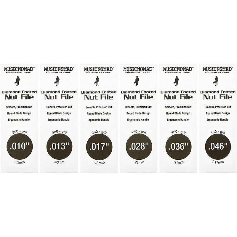 Music Nomad 6 pc. Electric Guitar Diamond Coated Nut File Set - Light Strings