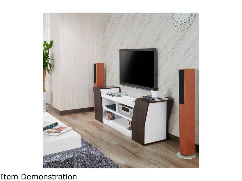 Furniture of America Viv Modern Wood 71-Inch TV Stand in Wenge and White