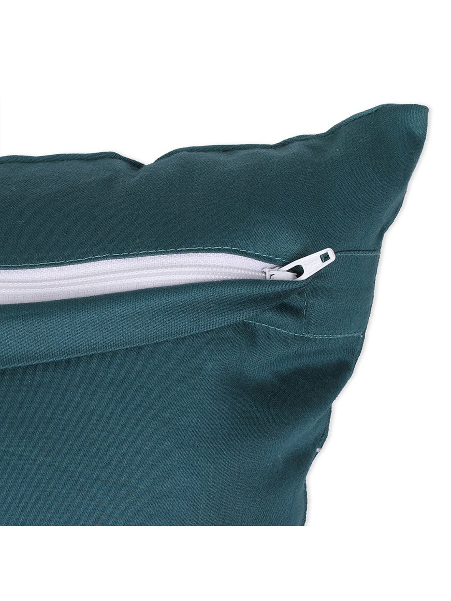 Spaces Spun Geometric Dark Green Cotton Cushion Cover