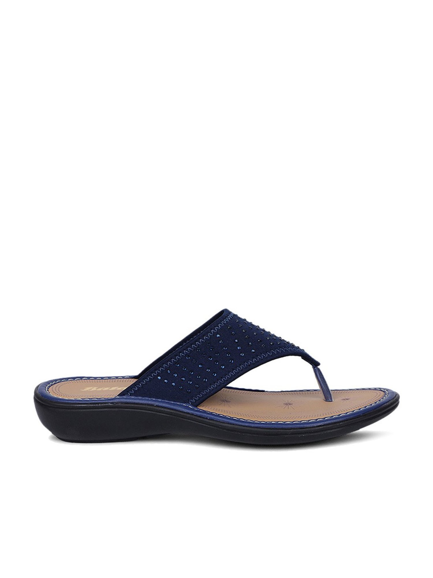 Bata Women's Blue Thong Wedges