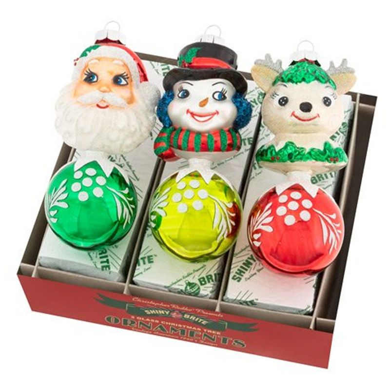 Shiny Brite 5.5" Hs Figure Rounds Holiday Splendor  -  Ornament Sets