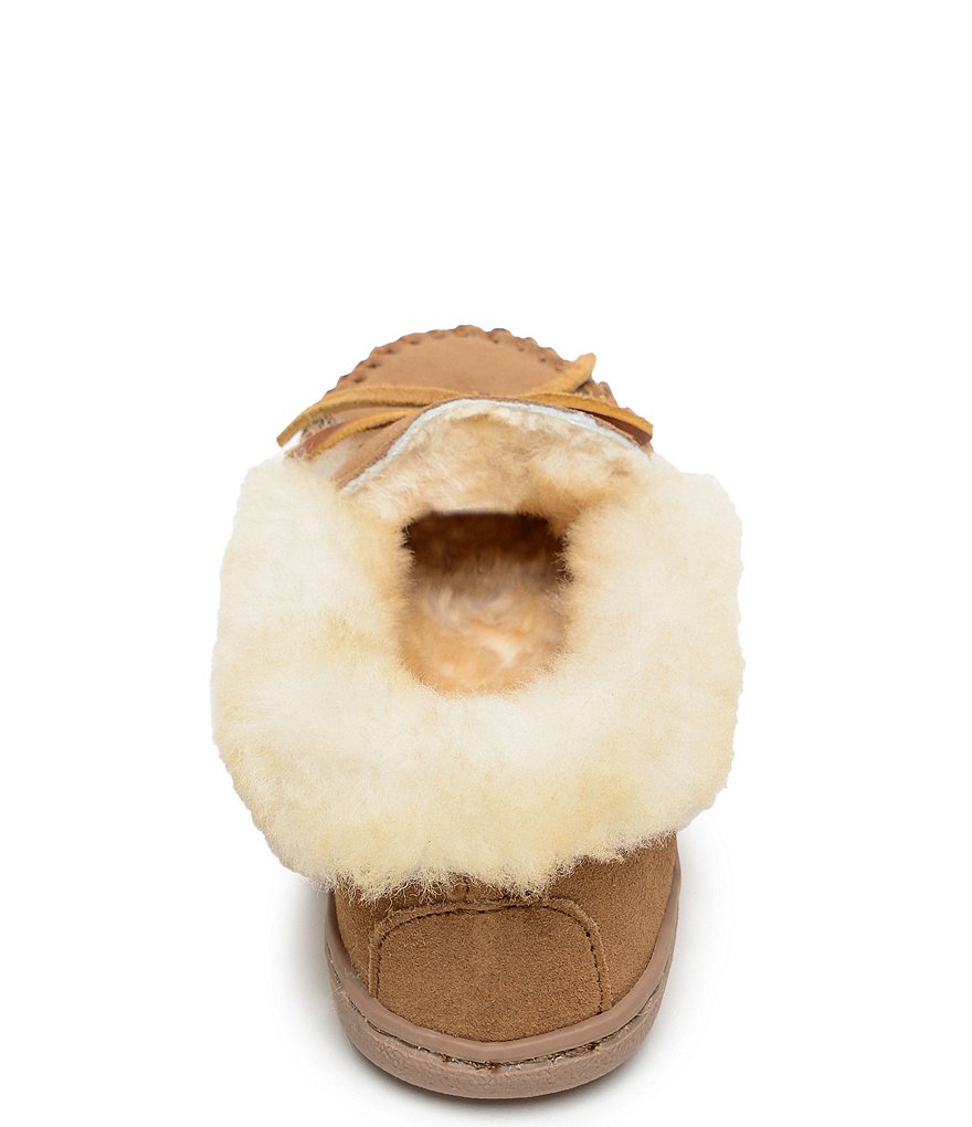 Minnetonka Alpine Suede Sheepskin Moc Slippers
