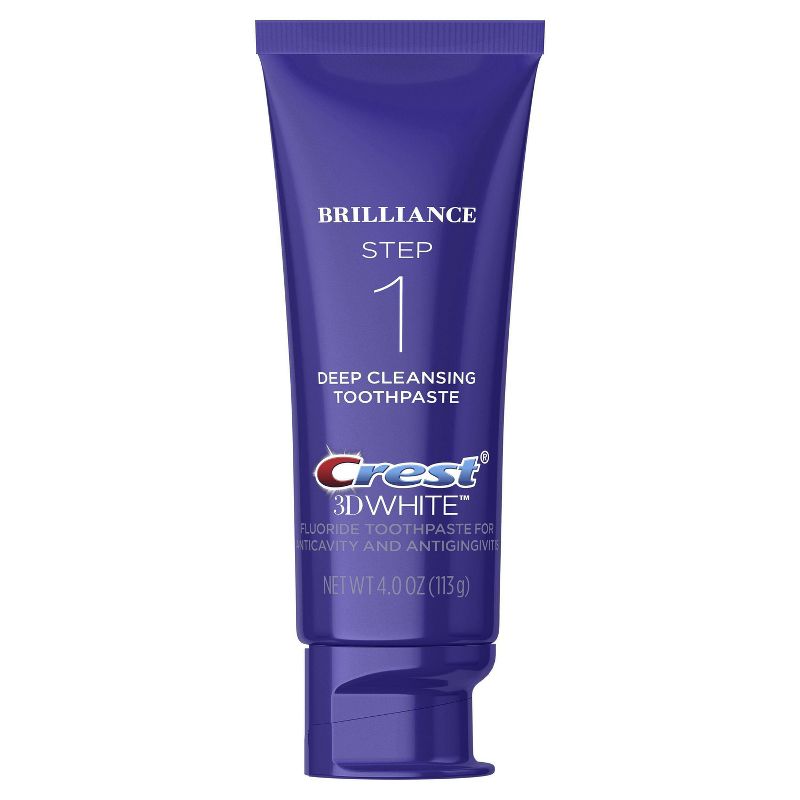 Crest 3D White Brilliance + Whitening Two-step Toothpaste- 2 tubes 4.0oz and 2.3oz