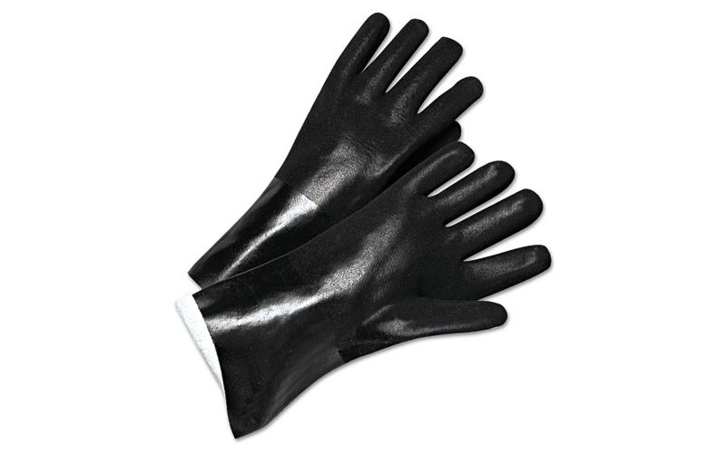 Anchor PVC-Coated Jersey-Lined Gloves 14 in. Long Black Men's 7400