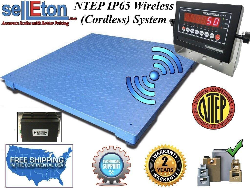 NTEP Floor scale 48" x 72" (4' x 6') Wireless / cordless 2000 lbs x .5 lb
