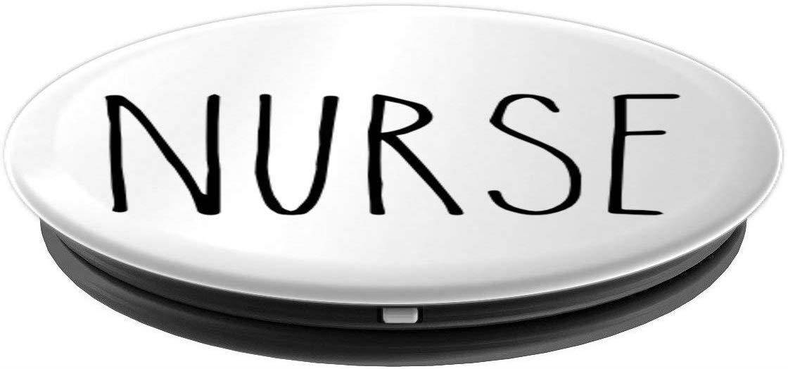 NURSE Rae Inspired Text Title Profession Career Job PopSockets Grip and Stand for Phones and Tablets