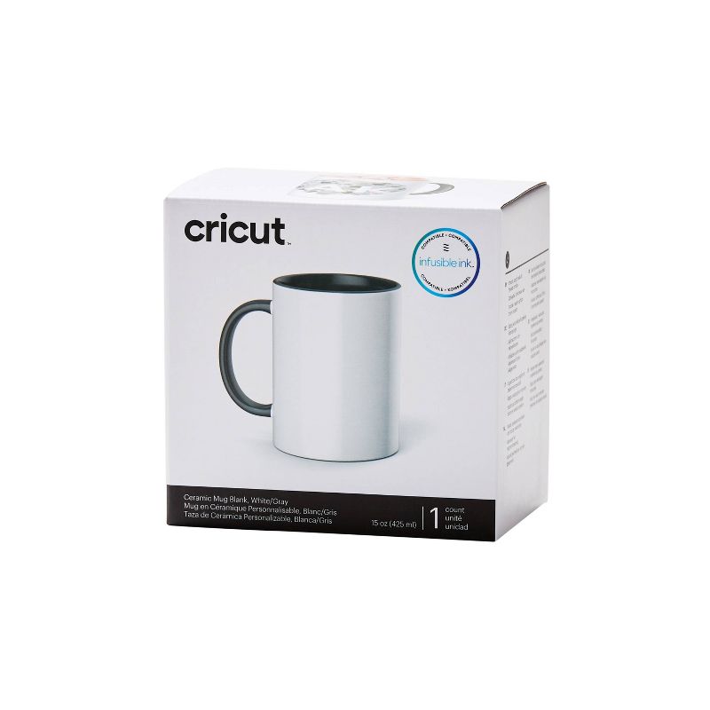 Cricut Ceramic Mug Large Blank - White/Gray