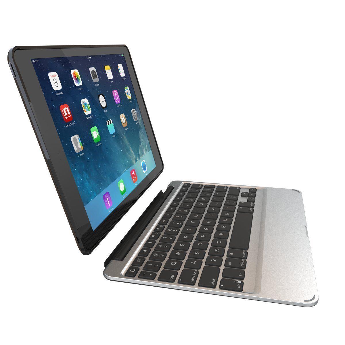 Zagg Slim Book W/ Backlit Bluetooth Keyboard & Detachable Case For iPad Air 2