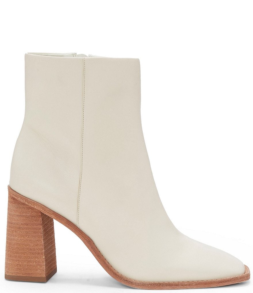 Vince Camuto Eshera Leather Square Toe Block Heel Booties